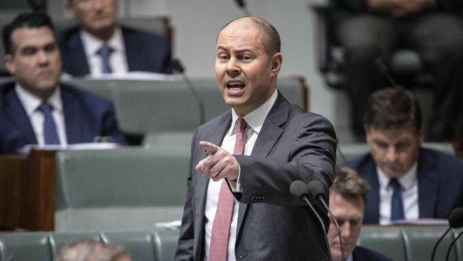 Treasurer Josh Frydenberg in question time on Tuesday. Picture: Gary Ramage