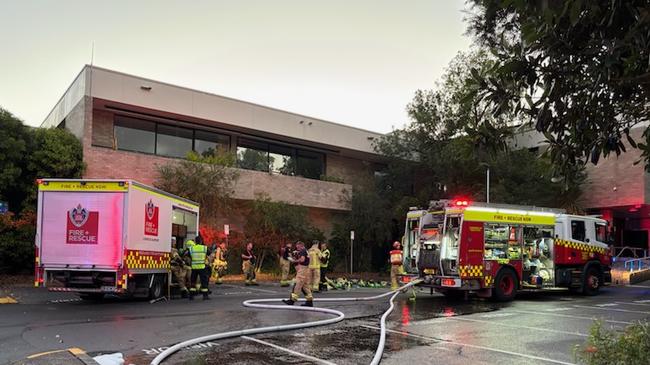 Fire has damaged part of the Lake Macquarie council chambers at Speers Point on November 27, 2024. Picture: Lake Macquarie City Council.