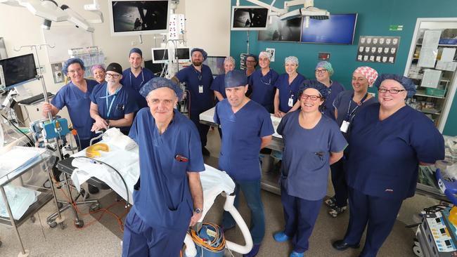 The surgery team behind the marathon operation to seperate the Bhutanese conjoined twins at the Royal Children's Hospital in Melbourne. Picture: Alex Coppel