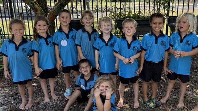 Wonga Beach State School Prep class Back row: Zariyah, Jasmine, Jake, Pearl, Tully, Hudsyn, Cameron, Fynn. Front row: Tyler, Pipah