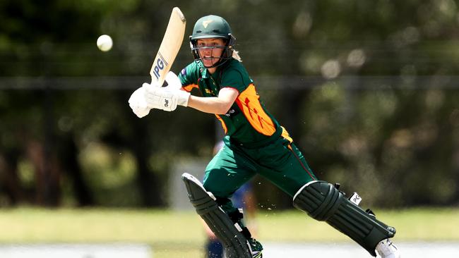 Nicola Carey’s outstanding season saw her named joint winner of the Tigers female cricketer of the year. Picture: Brendon Thorne/Getty Images