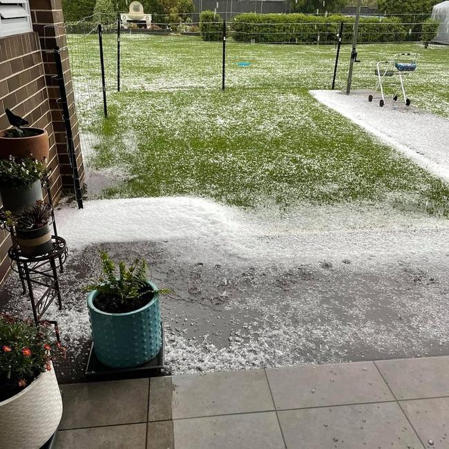 The aftermath of the hailstorm at Highfields, Toowoomba. Picture: Liz/@RACQofficial