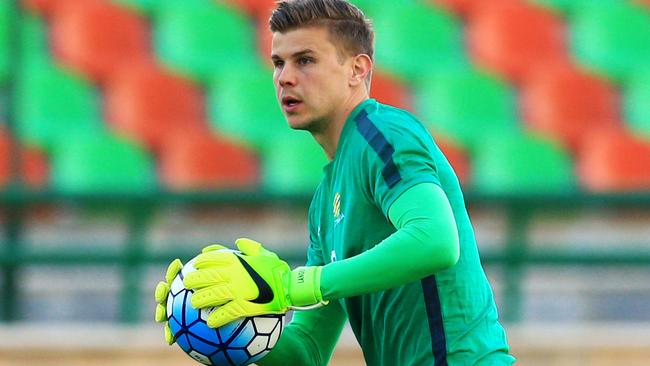 Mitchell Langerak of the Socceroos ahead of the Socceroos World Cup qualifier against Iraq in Tehran, Iran. pic Mark Evans