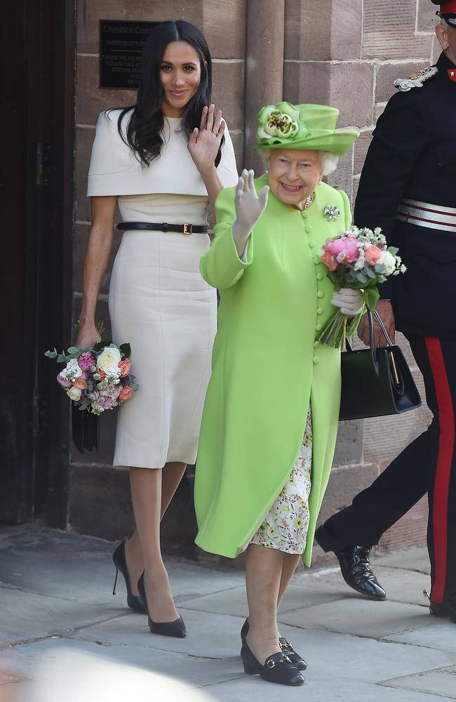 The Duchess of Sussex says the Queen’s death has given her “perspective”. Picture: Neil Mockford/GC Images