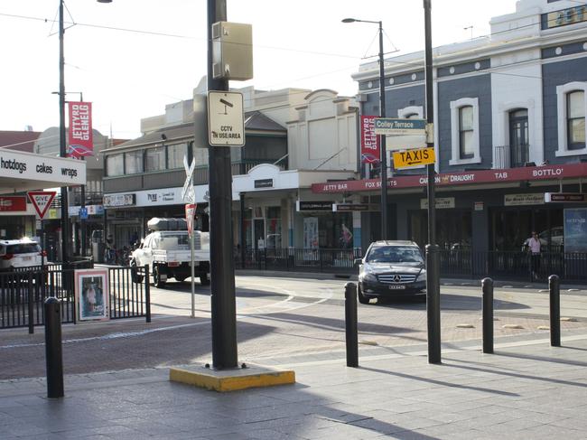 Bollards in Moseley Square, Glenelg. Picture: Eugene Boisvert.