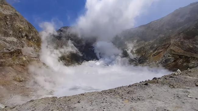 Footage posted on YouTube and taken by Brazilian tourist Allessandro Kauffmann shows the White Island volcano just before it erupted.