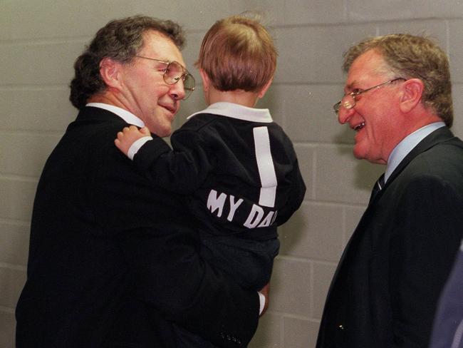 Stephen Silvagni’s son Jack is introduced to Carlton president John Elliot in 1999