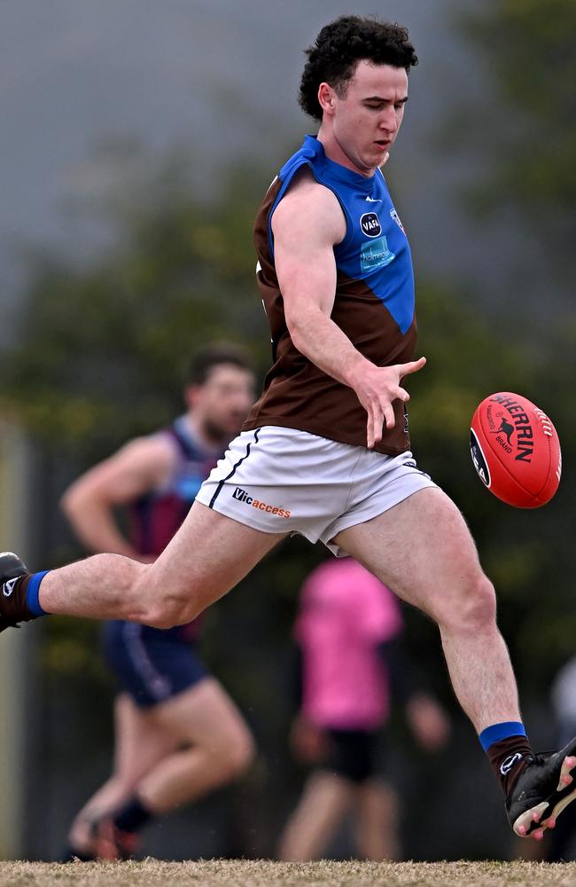 Rhys Kennedy takes a kick for Ormond. Picture: Andy Brownbill