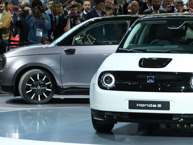 FRANKFURT AM MAIN, GERMANY - SEPTEMBER 10: Honda presents its Honda E electric car at the 2019 IAA Frankfurt Auto Show on September 10, 2019 in Frankfurt am Main, Germany. The IAA will be open to the public from September 12 through 22. (Photo by Sean Gallup/Getty Images)
