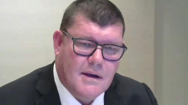 James Packer testifies before the Crown casino inquiry.