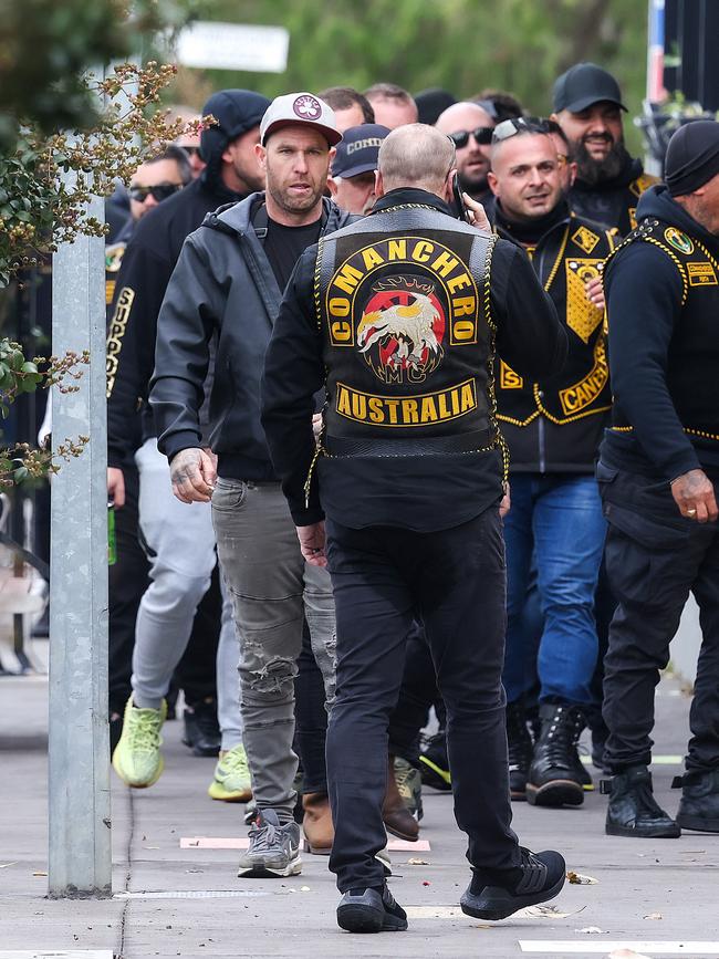 Comanchero Motorcycle Club go on a ride to Tooradin and head in for lunch at Tides Bar and Grill. Picture: Ian Currie