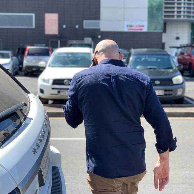 Darren John Ainsworth gets into a Range Rover his defence team brought around the front of the courthouse.