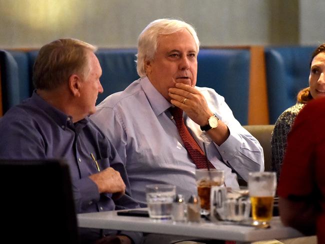 Clive Palmer in Townsville, having dinner at the Watermark. Picture: Alix Sweeney