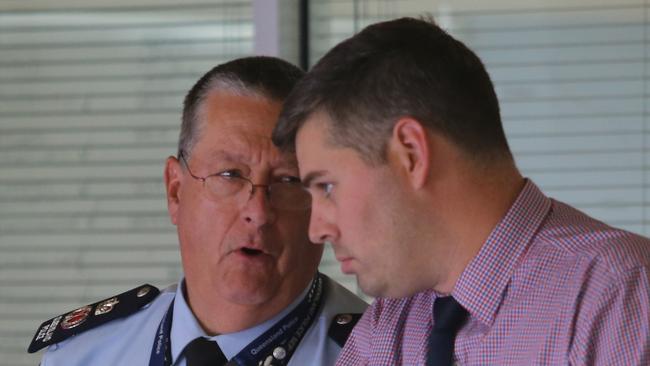 Police Commissioner Ian Stewart and Mark Ryan. Picture: Jono Searle.