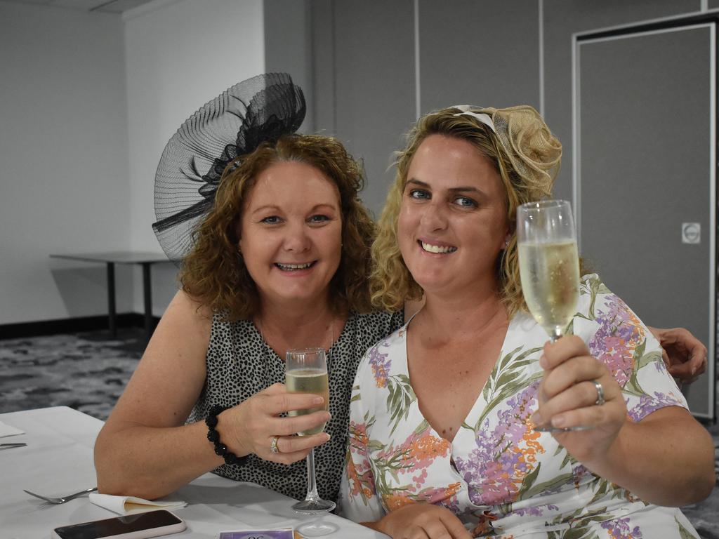 Melissa Eggins and Cherie Egan at the Grafton District Services Club 2021 Melbourne Cup Luncheon.