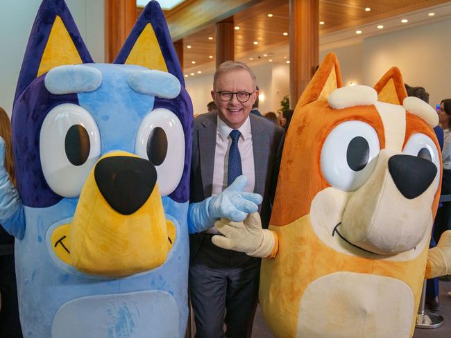 Prime Minister Anthony Albanese with Bluey . Picture: Facebook