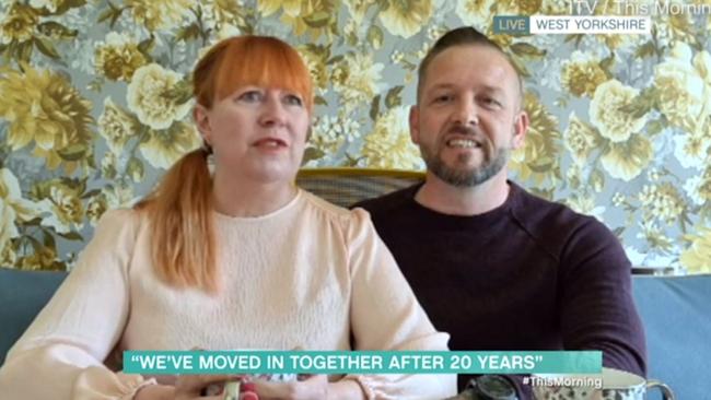 Claire, 54, and David Bourke, 48, have lived apart for 20 years, saying it’s the secret to their marriage. Picture: ITV/ThisMorning