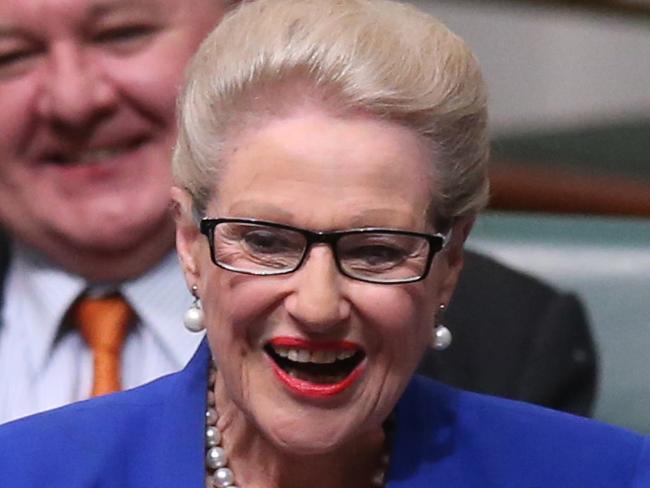 Bronwyn Bishop delivering her Valedictory speech in the House of Representatives Chamber, Parliament House in Canberra. Picture Kym Smith