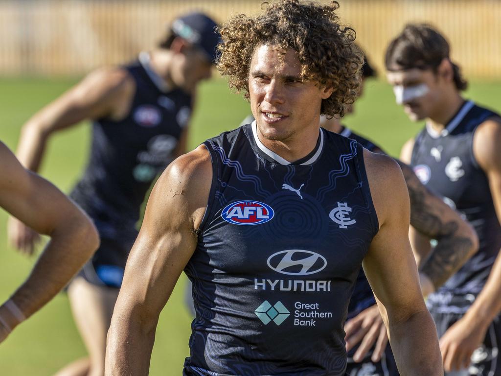 Charlie Curnow is under an injury cloud. Picture: Jake Nowakowski