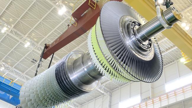 A contract signed with Mitubishi will deliver two 330-megawatt open cycle gas turbines with the capability to run on 15 per cent hydrogen once the plant starts up in late 2023. Picture: Mitsubishi Power