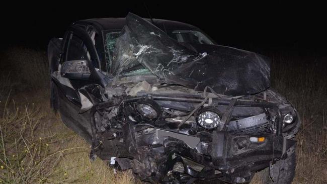 Crash scene near Penola where two people died. Picture: Supplied