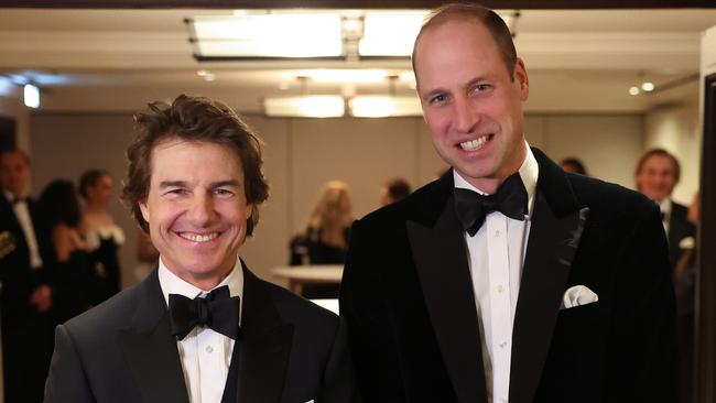 Prince William with Tom Cruise at the London Air Ambulance Charity Gala Dinner in London. Picture: Getty Images