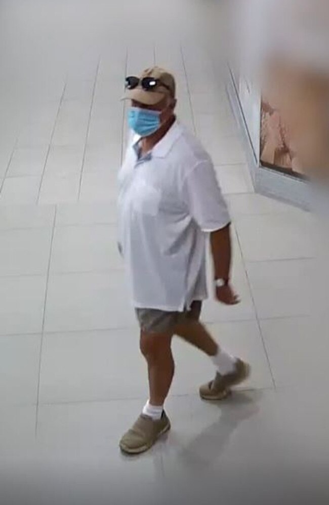 Police are searching for this man they allege flashed girls at Harbour Town Shopping Centre and Ashmore City Shopping Centre. Picture: Supplied