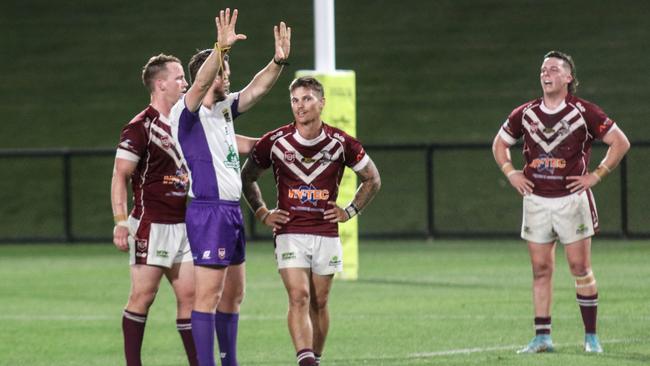 Action from the 2023 Sunshine Coast A-grade rugby league grand final. Picture: Richo Jarman