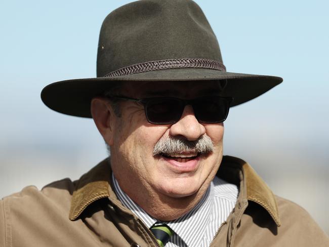 SYDNEY, AUSTRALIA - JULY 06: Trainer John Sargent celebrates after Molly Bourke riding Ningaloo Star wins Race 3 Midway during Sydney Racing at Royal Randwick Racecourse on July 06, 2024 in Sydney, Australia. (Photo by Jeremy Ng/Getty Images)