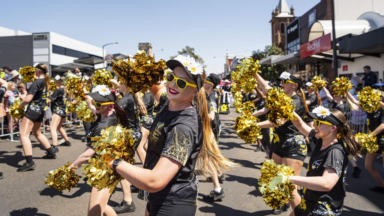 Karinne Sharpley of Dancing Stars Toowoomba in the Grand Central Floral Parade of the Carnival of Flowers, Saturday, September 21, 2024. Picture: Kevin Farmer