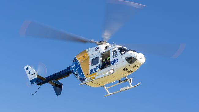 A CareFlight helicopter has landed at Ettalong Oval after a car accident in Umina Beach.