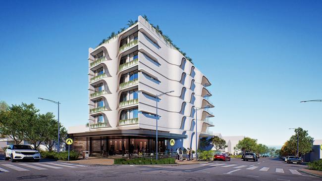 Each home is planned to overlook the nearby beach and the retail strip nearby, with faces below the accommodation.