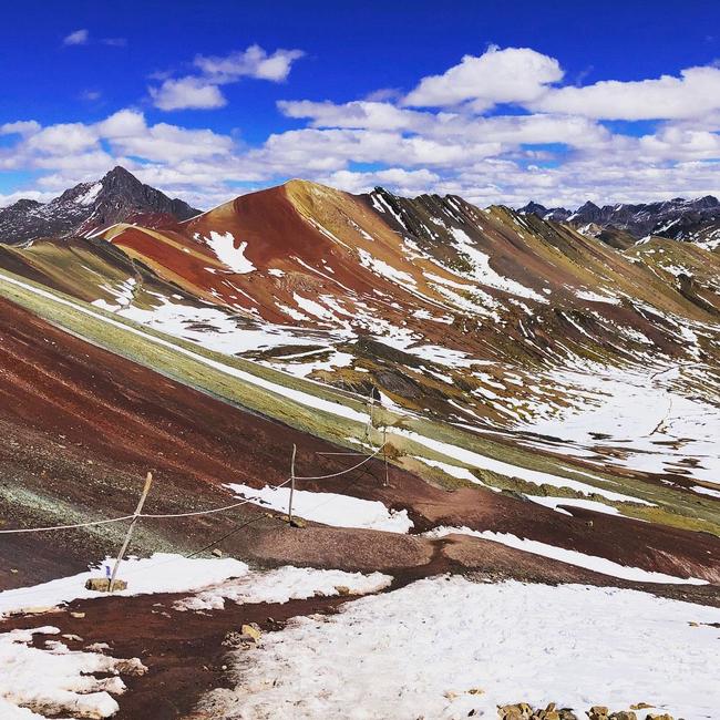 Rainbow Mountain in Peru was the inspiration for the collection. Picture: Susan Tovar