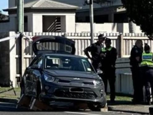 Police on the scene after a girl was hit by a car on Main Rd, Maroochydore. Photo: Madeline Grace