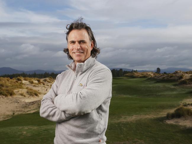 Mathew Goggin, pictured at the course at Seven Mile Beach he’s helping build earlier this month, will tee off in this week’s US Senior Open. Picture: Nikki Davis-Jones