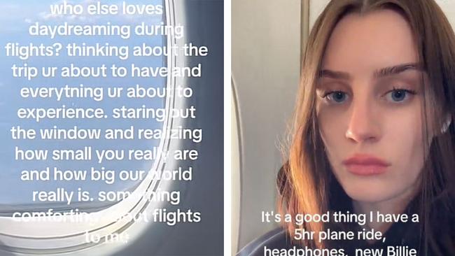 'Maladaptive daydreaming' is the female equivalent of 'raw dogging' a flight. Pictures via Tiktok