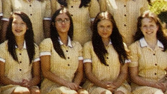 Details of Bianca Censori’s (pictured second from left) school life are starting to emerge. Source: 2011 Carey Chronicle