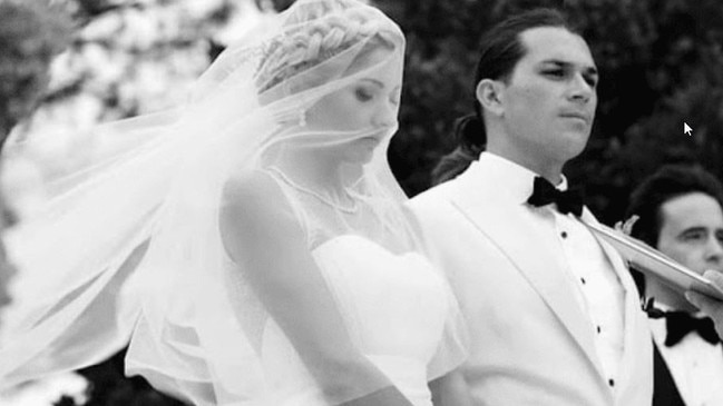 Anna and Damien Carew on their wedding day in Monaco in 2013.