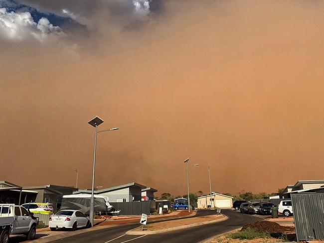 Alice Springs mayor Damien Ryan shared this image of a dust storm over Alice Springs' Kilgariff estate. Picture: Damien Ryan