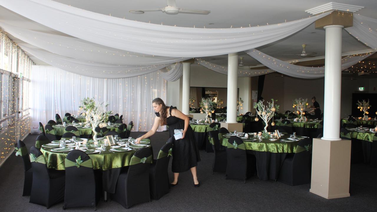 The Rowers on the River function room was decorated in a verdant green theme for the 2023 Gin Gin State High School Formal.