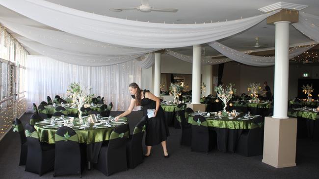 The Rowers on the River function room was decorated in a verdant green theme for the 2023 Gin Gin State High School Formal.