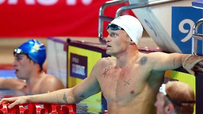 Australia's Cody Simpson needs to finish top two in the 100m butterfly next week. Picture: Pat Hoelscher / AFP