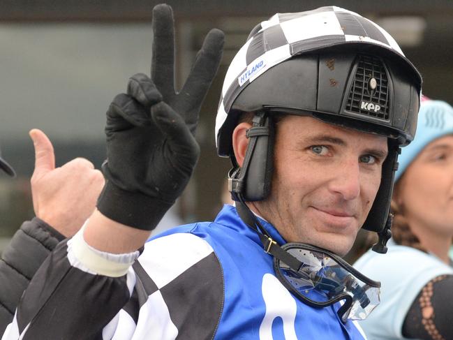 Jumps jockey and trainer Steven Pateman after winning the Ecycle Solutions MJ Bourke Hurdle at Sportsbet Pakenham on April 18, 2022. Picture: Ross Holburt/Getty Images