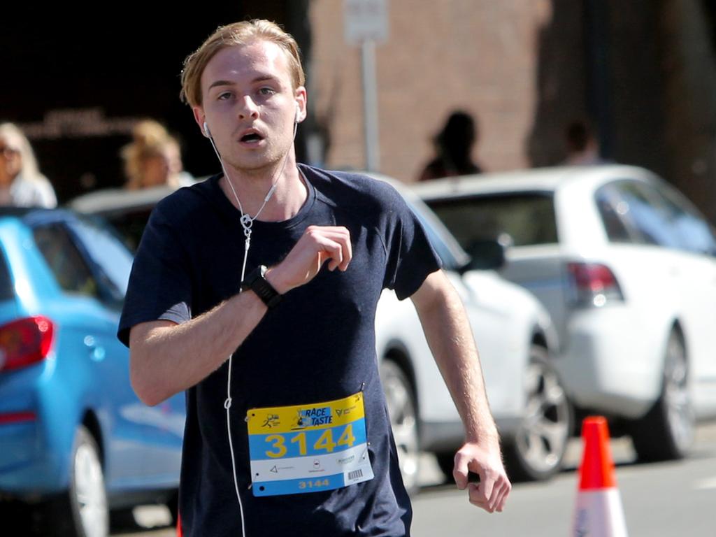 Competitors cross the finish line in the Race to the Taste. Picture: PATRICK GEE