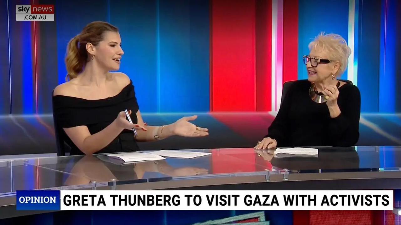 Sky News Australia host Danica De Giorgio, with guest Prue MacSween, named Ms Thunberg the 'big loser of the week'. Picture: Sky News Australia