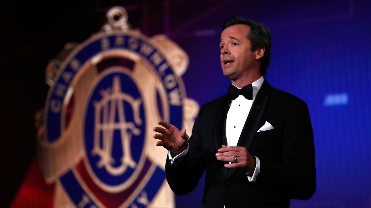 Hamish McLachlan hosted the 2020 Brownlow medal. Photo by Darrian Traynor/Getty Images