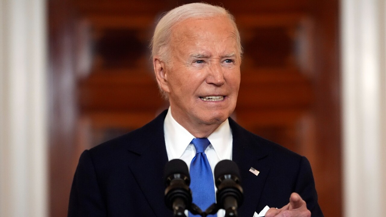 Joe Biden gives a speech on the first day of the DNC