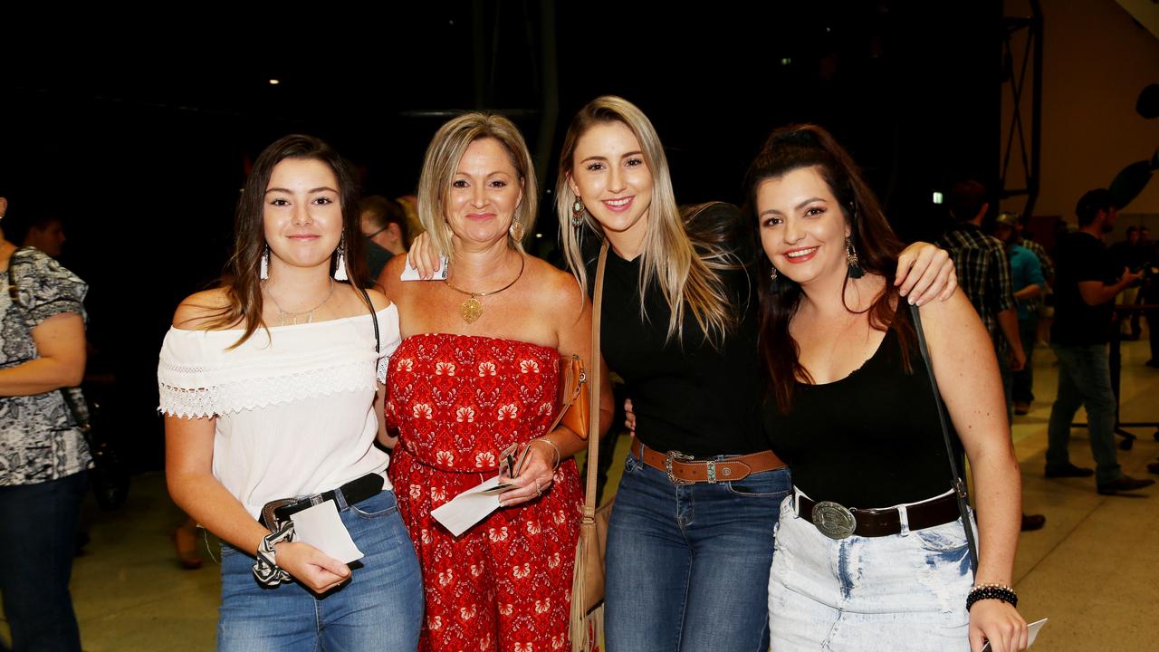 Florida Georgia Line concert social photos at the Cairns Convention Centre. Ellie Nagle, Wendy Nagle, Emily Clarke and Kayla Bradshaw. PICTURE: STEWART MCLEAN