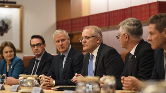 Scott Morrison speaks during a meeting with Secretaries from all government departments at Parliament House today. Picture: AAP.