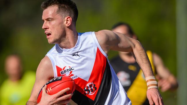 EFNL 2024: South Belgrave defender Darcy Walls completed an almighty comeback this season from a coma to best-afield in a grand final. Picture: Leesa Clarkson